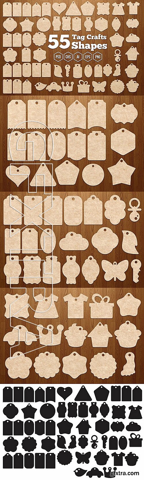 CM - 55 Tag Crafts Shapes 337524