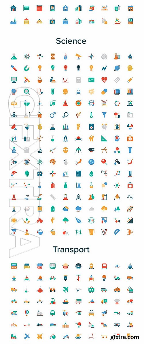 CM - 2400+ Colored Vector Icons Bundle 196710