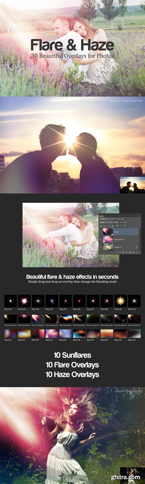 Flare & Haze: 30 Overlays for Photos - CM 16227