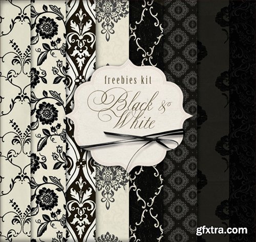 Background Textures with Ornament - Black & White