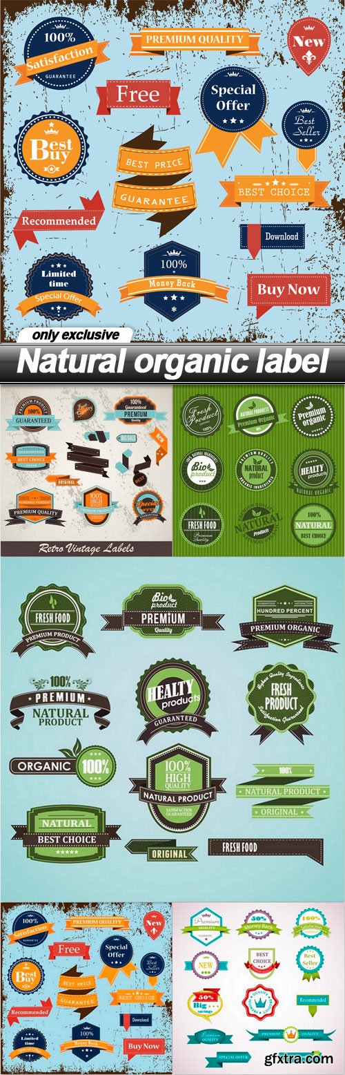 Natural organic label - 5 EPS