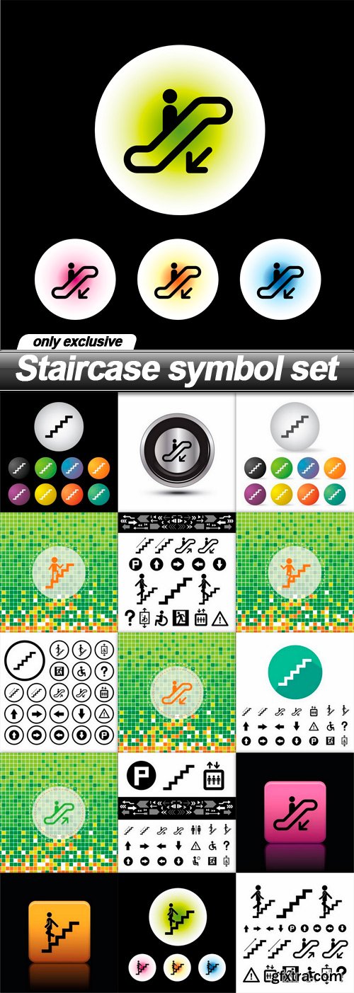 Staircase symbol set - 16 EPS