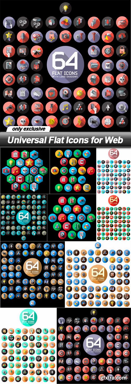 Universal Flat Icons for Web - 10 EPS