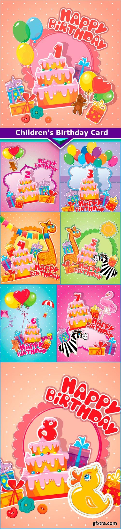 Children's Birthday Card 8x JPEG