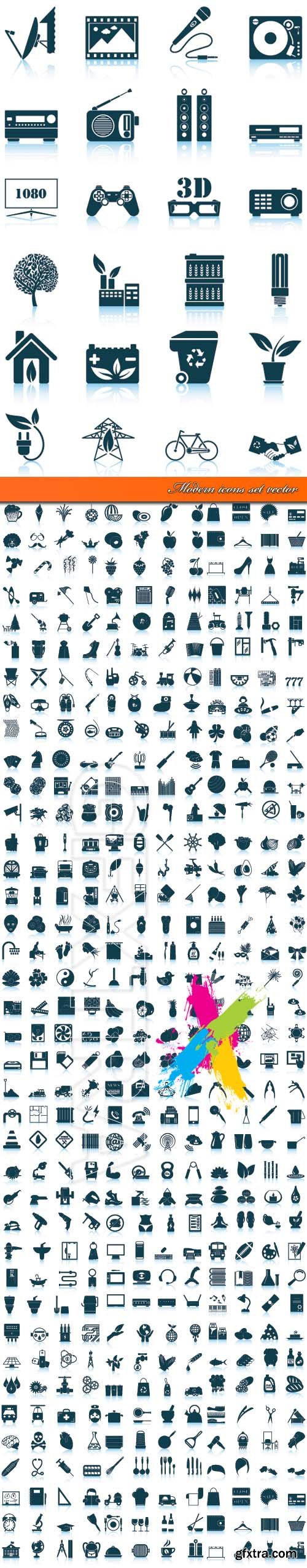 Modern icons set vector