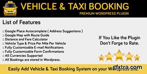 CodeCanyon - Vehicle and Taxi Booking v1.0 for Wordpress - 12143763