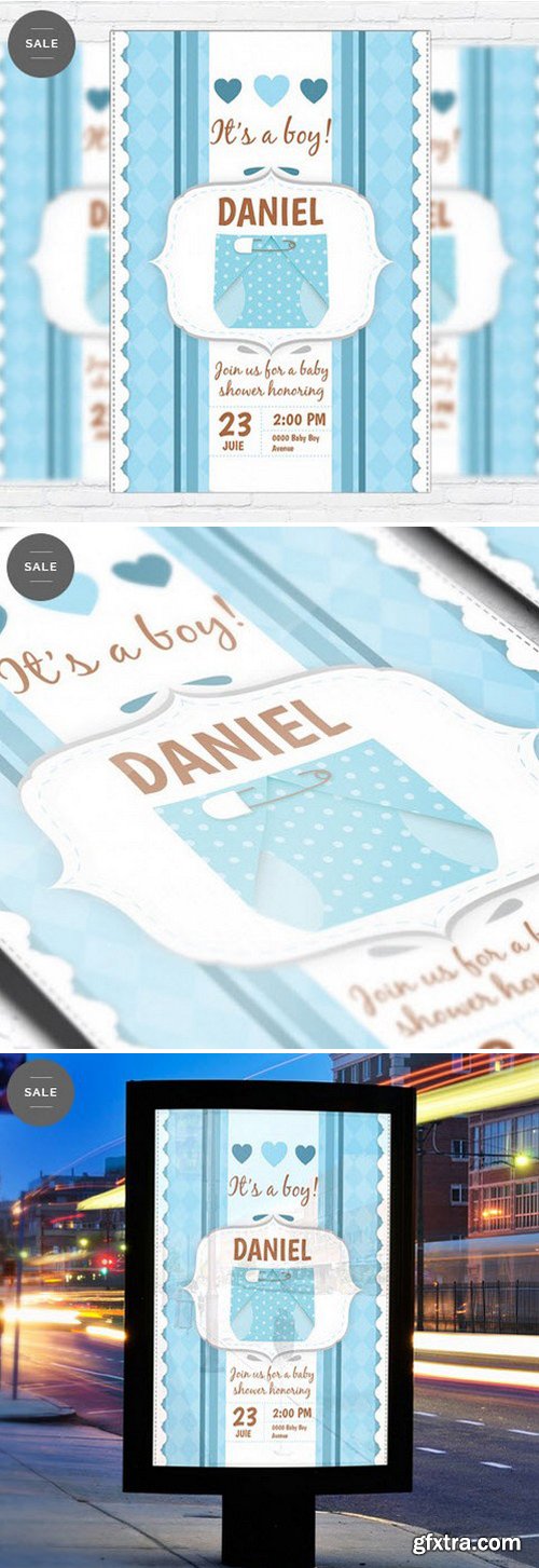 Baby Shower For Boy – Business Flyer Psd Template