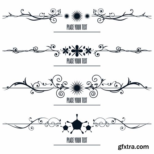 Collection of vector image calligraphic elements vintage design element #10-25 EPS