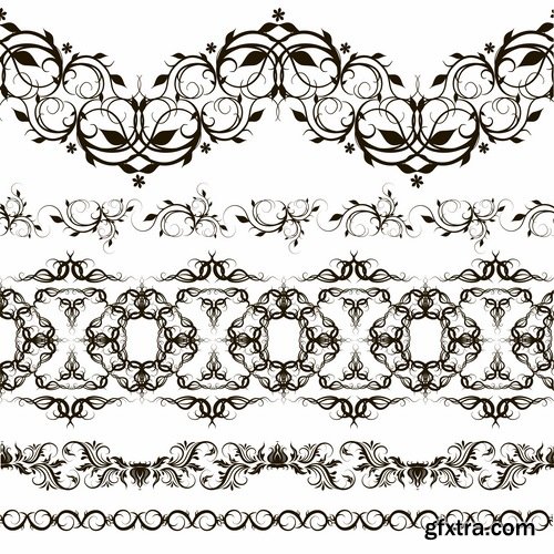 Collection of vector image calligraphic elements vintage design element #10-25 EPS