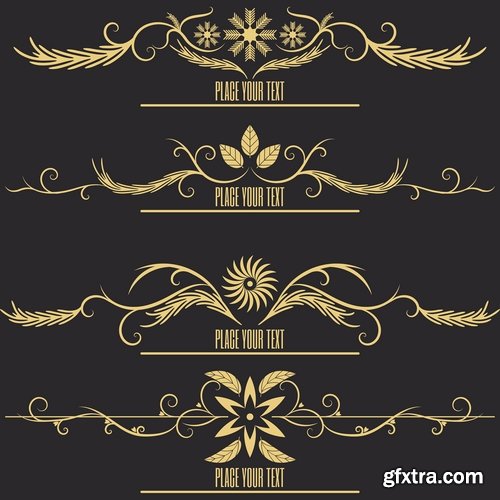 Collection of vector image calligraphic elements vintage design element #10-25 EPS