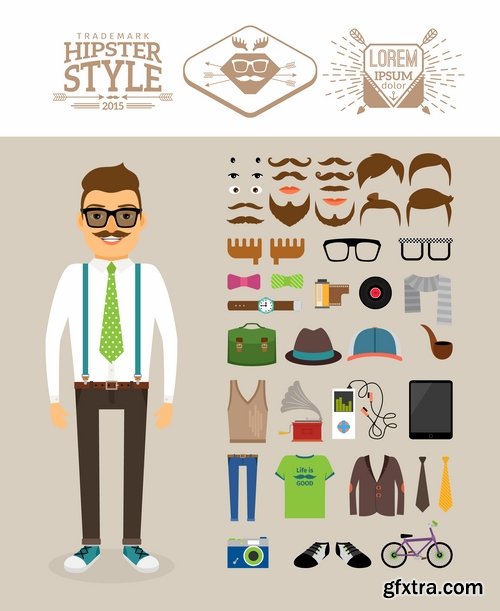 Collection of vector image background is fashion clothing icon stylish girl 25 EPS