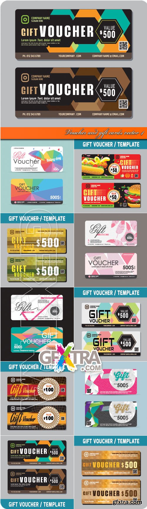 Voucher and gift cards vector 4