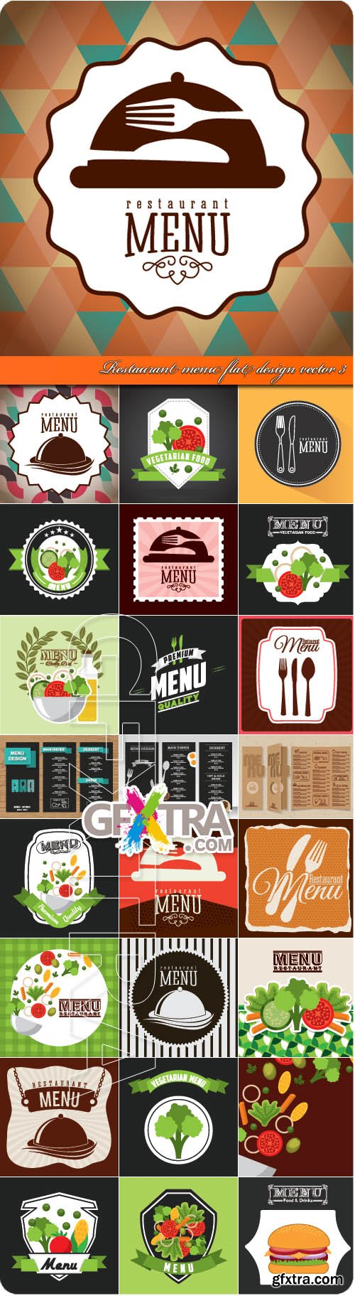 Restaurant menu flat design vector 3