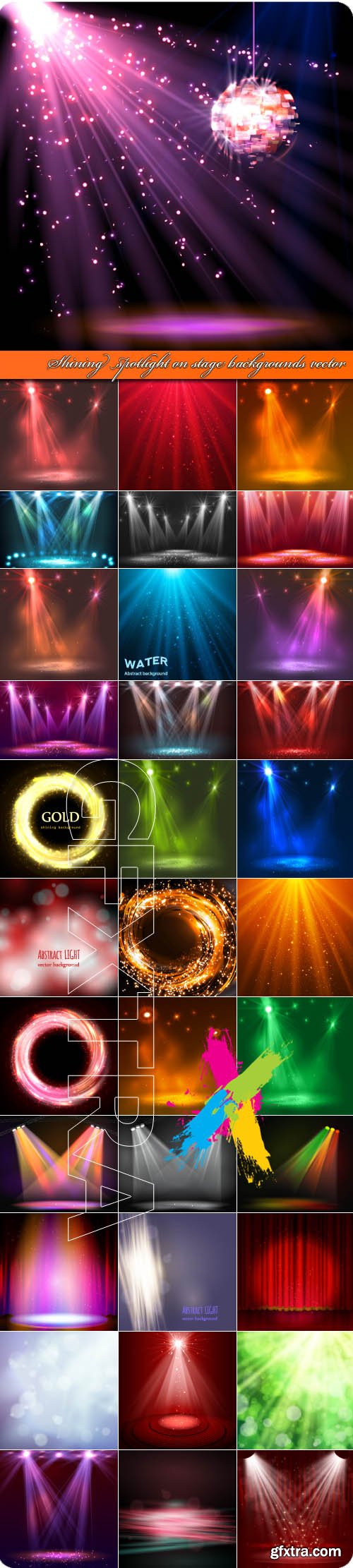 Shining spotlight on stage backgrounds vector