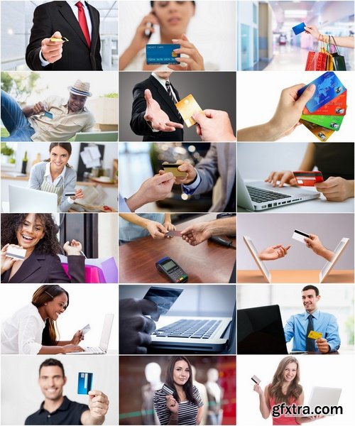 Collection of people with a bank card payment on the purchase of card 25 HQ Jpeg