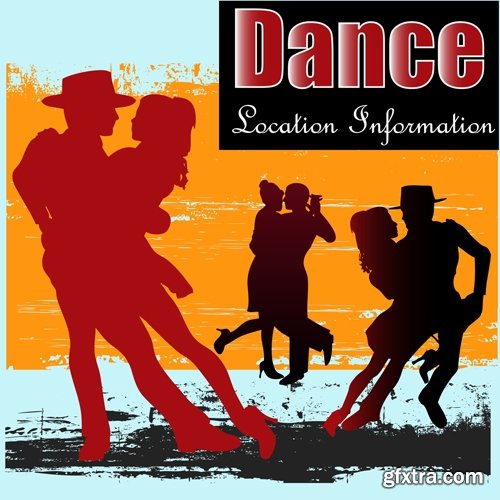 Collection of vector image flyer banner poster Country Dance 25 EPS