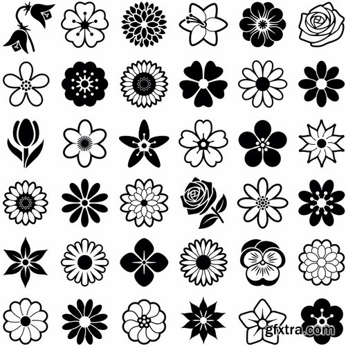 Collection of vector image various flat icons on various subject silhouette # 5-25 Eps