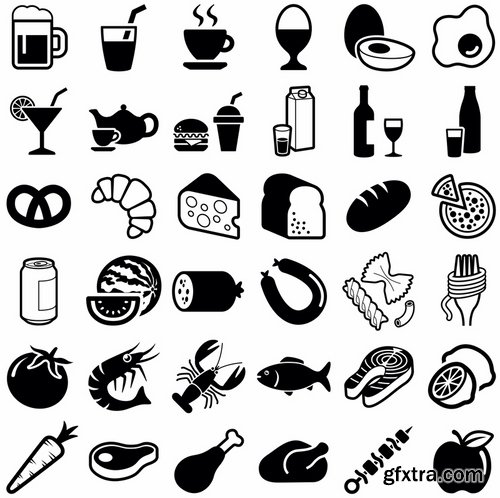 Collection of vector image various flat icons on various subject silhouette # 5-25 Eps