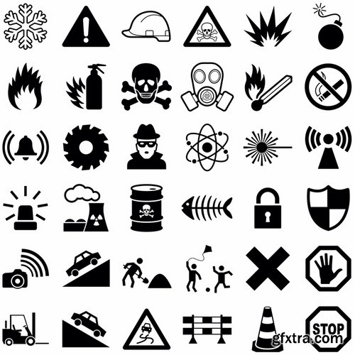 Collection of vector image various flat icons on various subject silhouette # 5-25 Eps