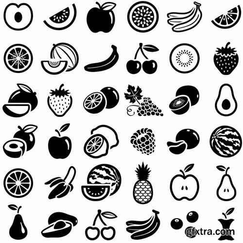 Collection of vector image various flat icons on various subject silhouette # 5-25 Eps