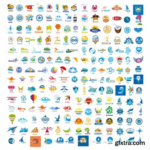 Collection picture vector logo illustration of the business campaign #8-25 EPS