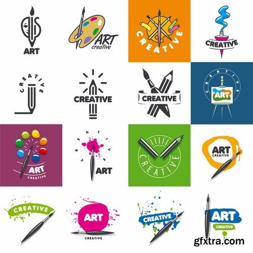 Collection picture vector logo illustration of the business campaign #8-25 EPS