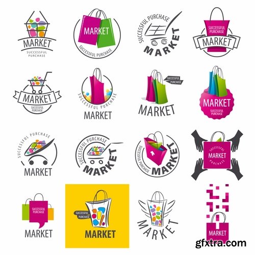 Collection picture vector logo illustration of the business campaign #8-25 EPS