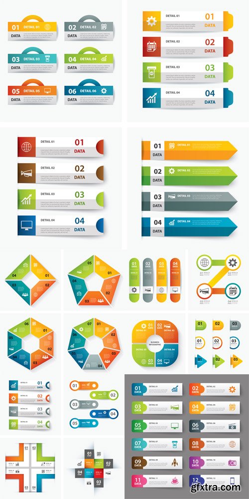 5 EPS Vector Set of Infographic Templates