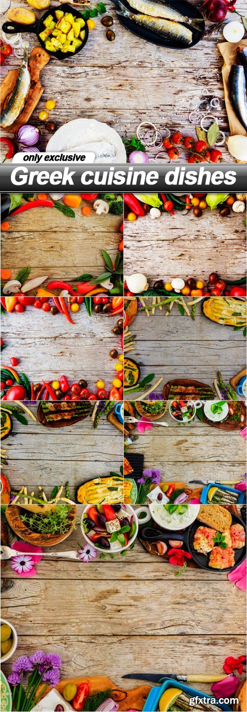 Greek cuisine dishes - 8 UHQ JPEG