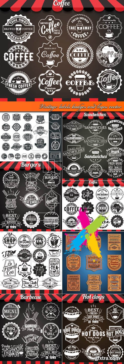 Vintage labels badges and logos vector