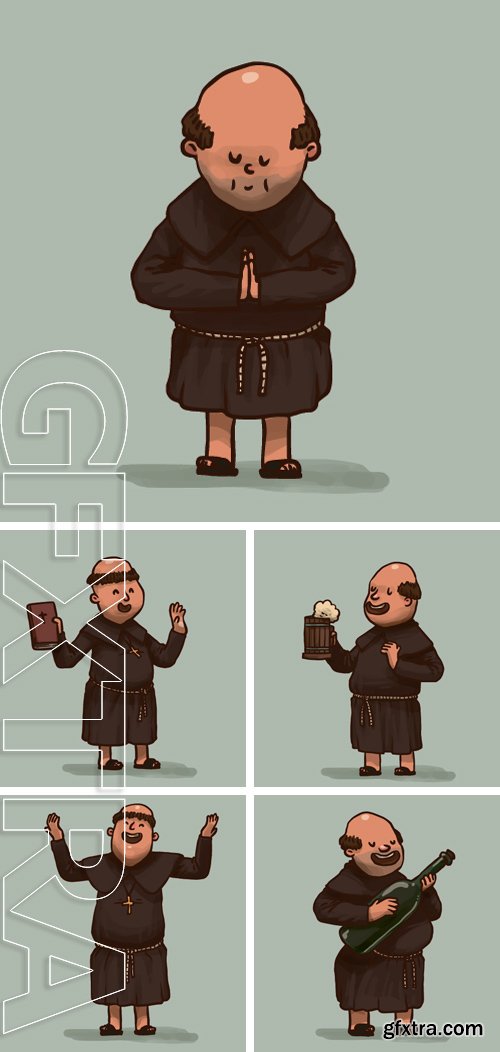 Stock Vectors - Monk is praying, vector