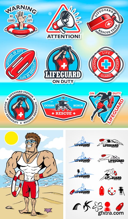 Amazing SS - Lifeguard Design Elements, 25xEPS