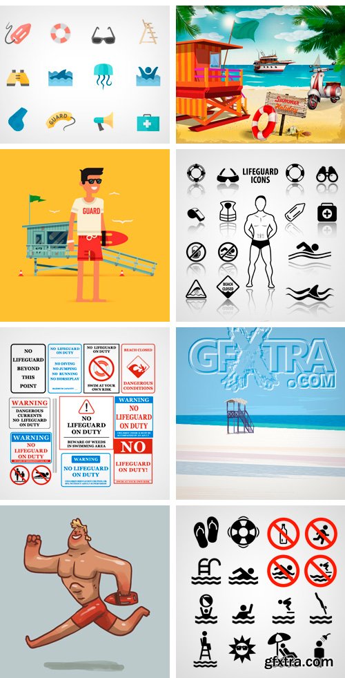 Amazing SS - Lifeguard Design Elements, 25xEPS