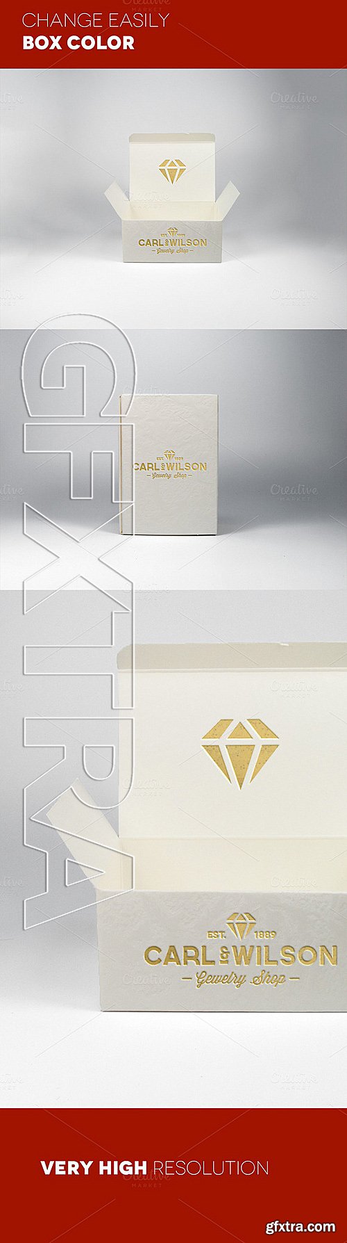 CM - Embossed Golden Logo on Box Mockups 338778