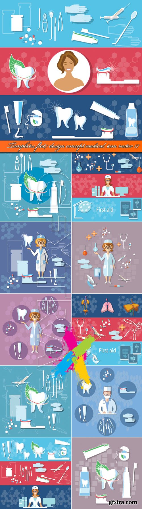 Templates flat design concept medical icon vector 17