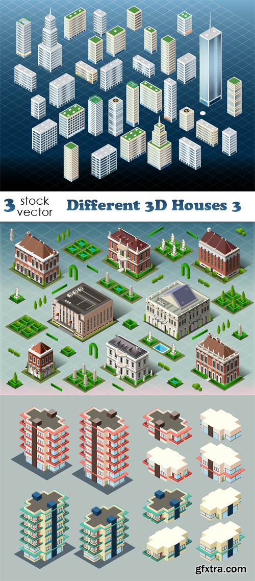 Vectors - Different 3D Houses 3