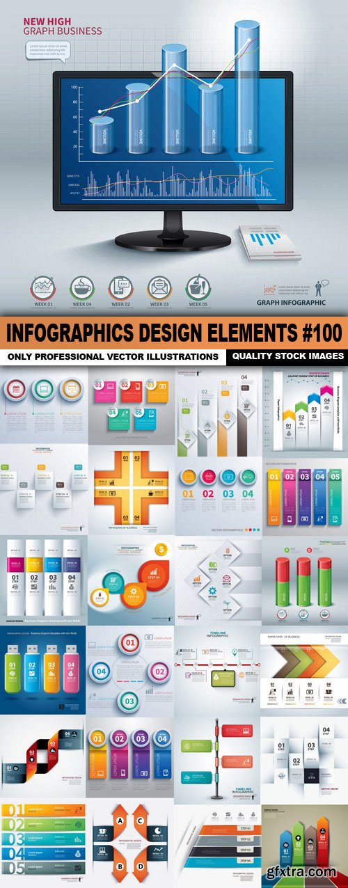 Infographics Design Elements #100 - 25 Vector