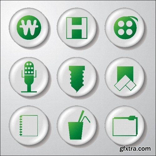 Collection of vector image various flat icons on various subjects #6-25 Eps