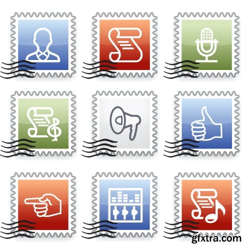 Collection of vector image various flat icons on various subjects #6-25 Eps