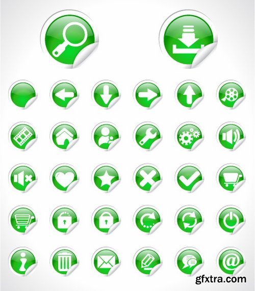 Collection of vector image various flat icons on various subjects #6-25 Eps