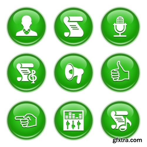 Collection of vector image various flat icons on various subjects #6-25 Eps