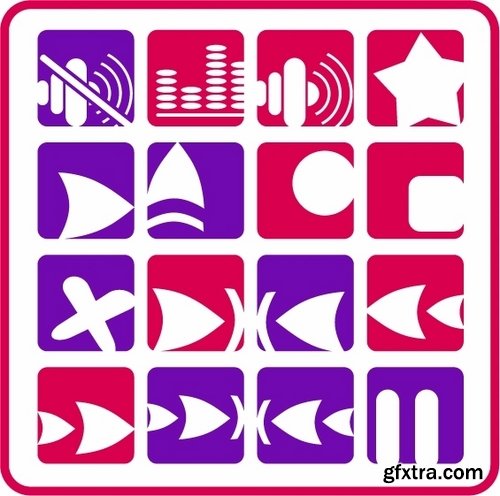 Collection of vector image various flat icons on various subjects #6-25 Eps