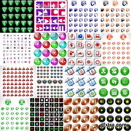 Collection of vector image various flat icons on various subjects #6-25 Eps