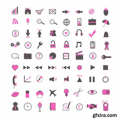 Collection of vector image various flat icons on various subjects #6-25 Eps