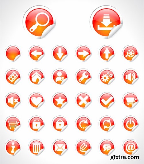 Collection of vector image various flat icons on various subjects #6-25 Eps