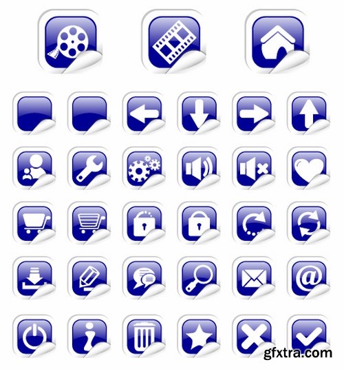 Collection of vector image various flat icons on various subjects #6-25 Eps