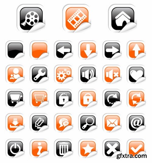 Collection of vector image various flat icons on various subjects #6-25 Eps