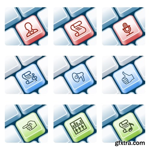 Collection of vector image various flat icons on various subjects #6-25 Eps