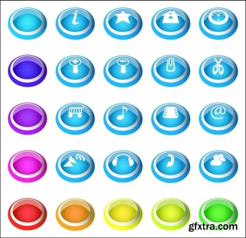 Collection of vector image various flat icons on various subjects #6-25 Eps