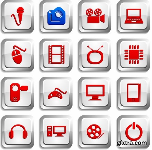 Collection of vector image various flat icons on various subjects #6-25 Eps